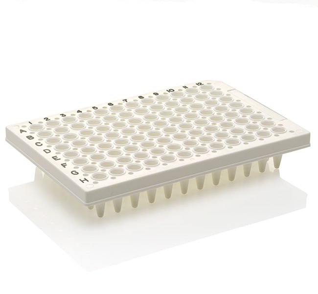 PCR Plate, 96-well, semi-skirted, flat deck, black lettering, white