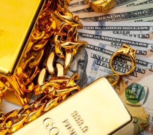 Man Buying Gold Jewellry Pawn Shop And Us Dollar Banknotes Stock Photo -  Download Image Now - iStock