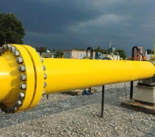 Baltic Pipe.Terminal construction compressor station of the new natural gas pipeline between the Norwegian North Sea and Poland